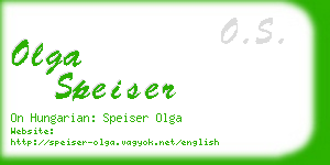 olga speiser business card